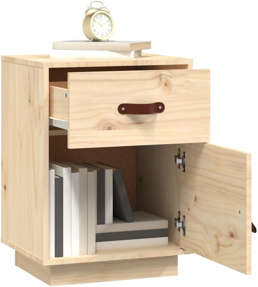 FIRBNUS Bedside Table Nachtkonsole Beistelltisch mit Stauraum Night Stand Nachttisch 40x34x55 cm Mas