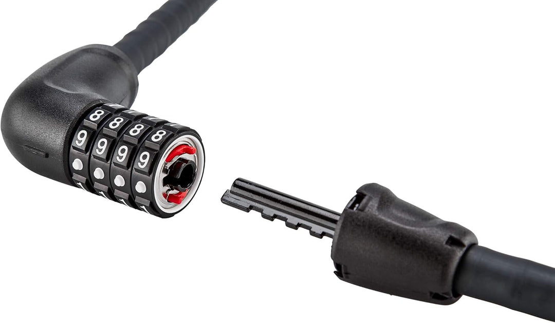 ABUS Panzerkabelschloss Steel-O-Flex Tresorflex 6615C + SCLL-Halterung - Zahlenschloss aus Stahlkabe
