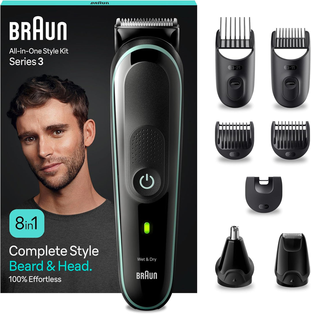 Braun All-In-One Bartpflege Bodygroomer Set, 8-in-1 Barttrimmer / Bartschneider, Trimmer/Haarschneid