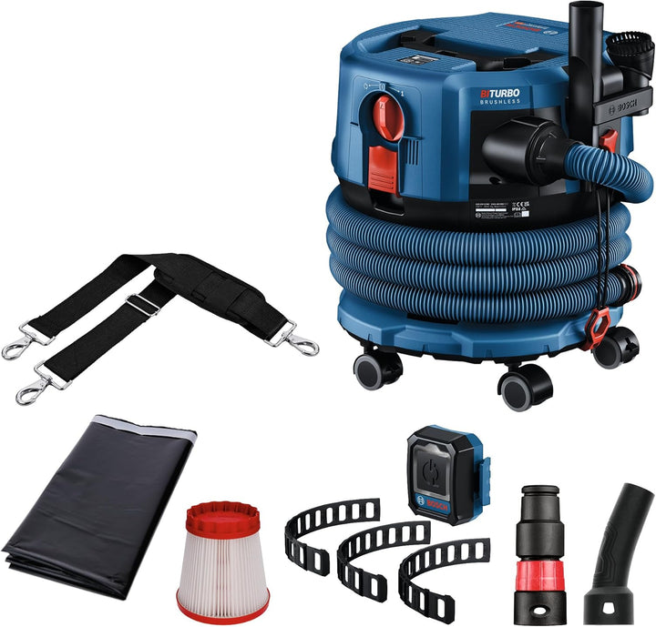 Bosch Professional 18V System Akku-Staubsauger GAS 18V-12 MC (Staubschutz der Klasse M, HEPA-Filter,