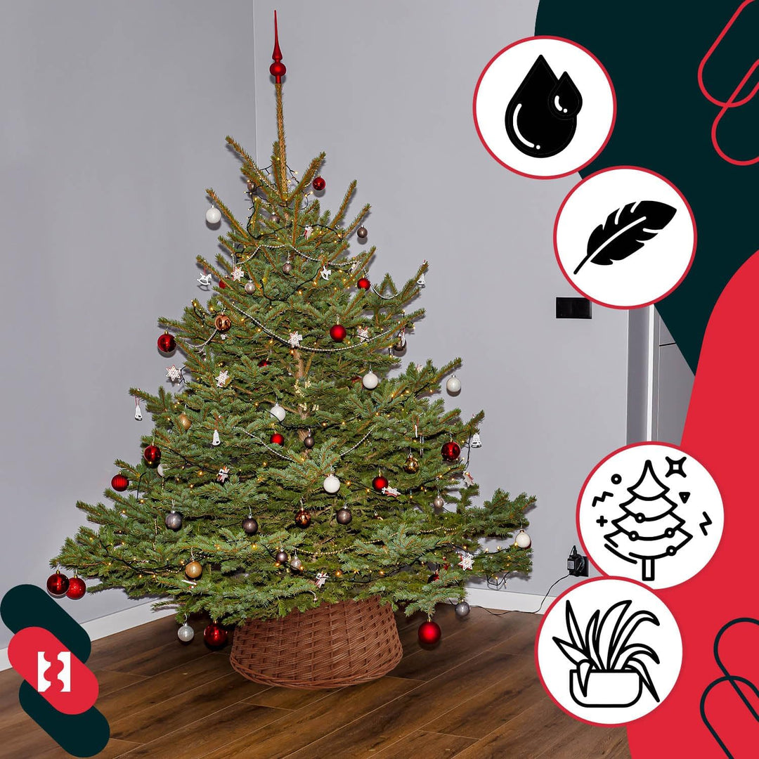 KOTARBAU® Weihnachtsbaum Rock aus Weide Ø 45 cm, Naturfarbe Christbaumständer aus Rattan Natur, Weih