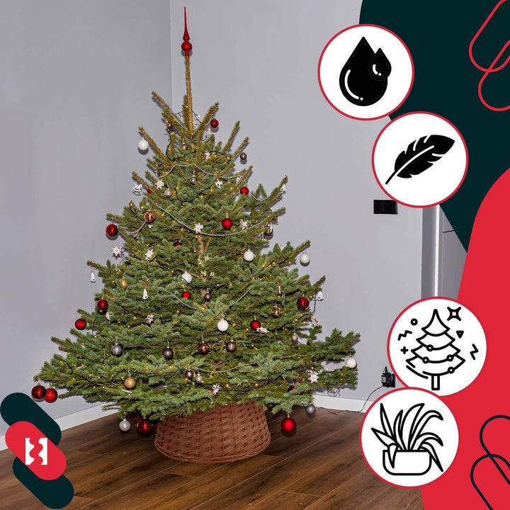 KOTARBAU® Weihnachtsbaum Rock aus Weide Ø 45 cm, Naturfarbe Christbaumständer aus Rattan Natur, Weih