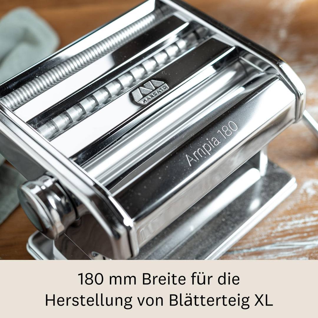 Marcato Ampia 180 Manuelle Nudelmaschine 180mm, Stahl, Grau