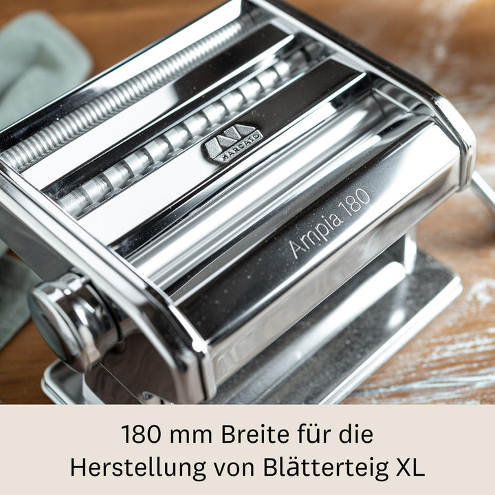 Marcato Ampia 180 Manuelle Nudelmaschine 180mm, Stahl, Grau