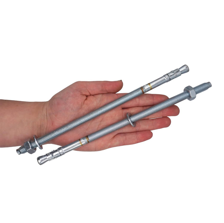 (10 Stück) Keilanker M10 x 230 mm, Metalldübel, Durchgangsbolzen Mauerwerk, Betonspreizanker (10, M1