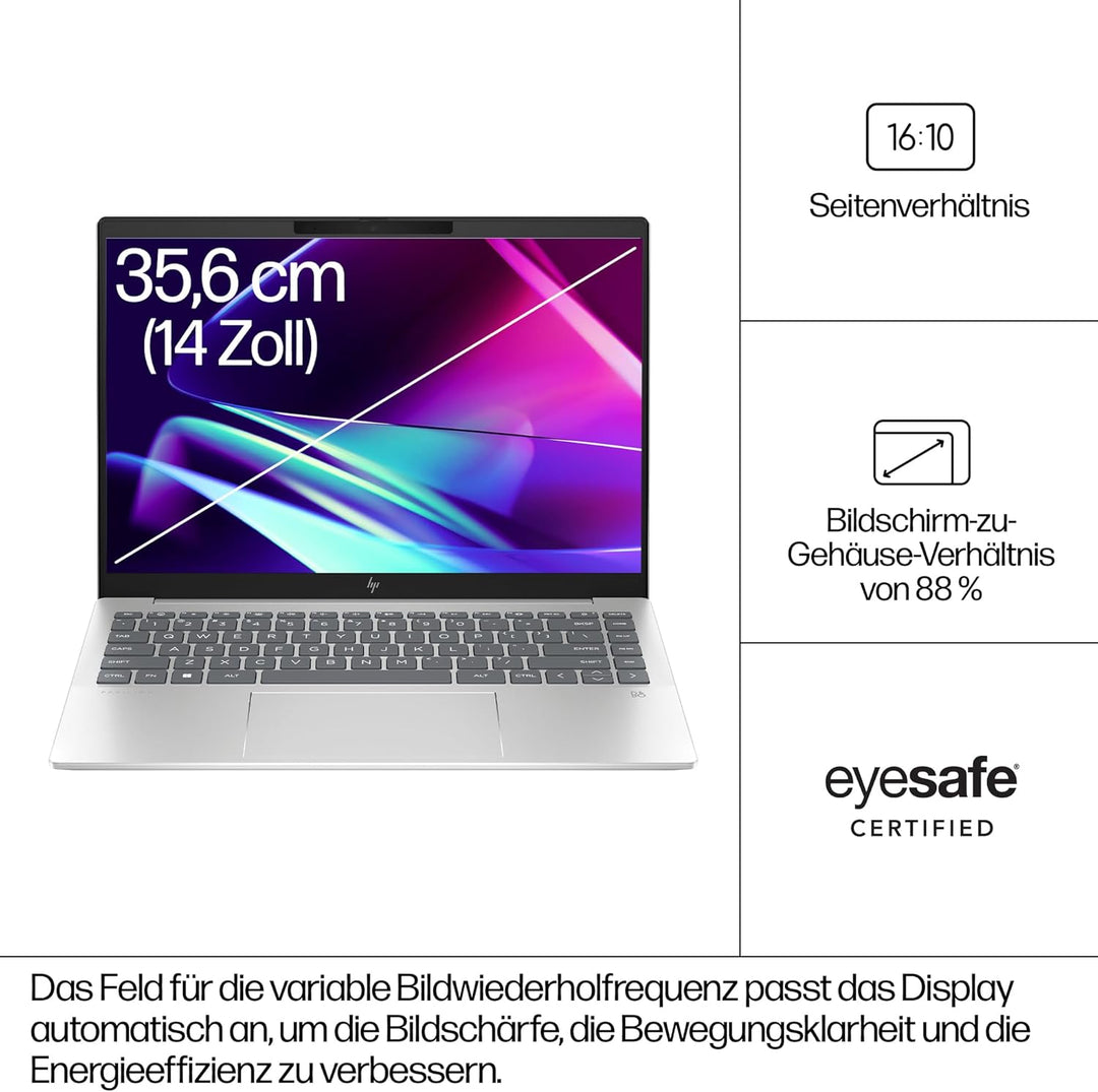HP Pavilion Plus Laptop | 14" WQXGA-Display | Intel Core Ultra 5 125H | 16GB LPDDR5x RAM | 512GB PCI