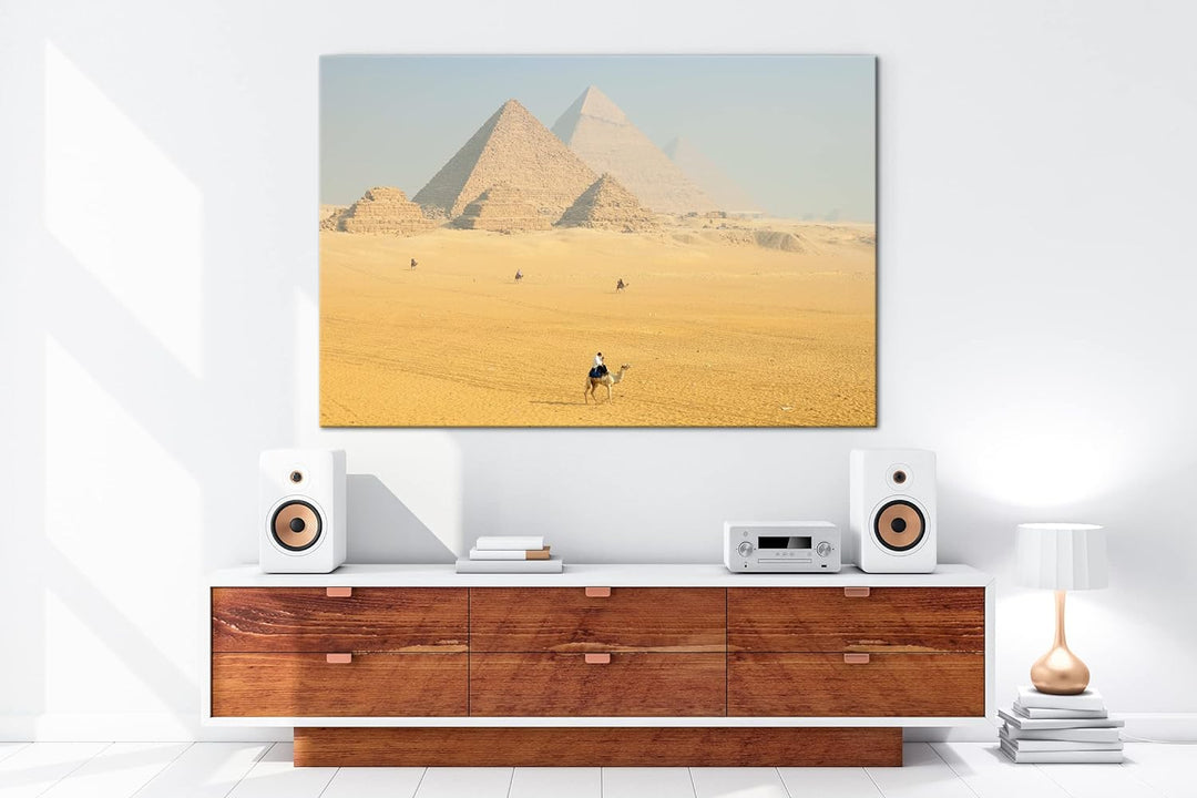 deyoli Pyramiden von Gizeh Format: 60x40 als Leinwandbild, Motiv fertig gerahmt auf Echtholzrahmen,