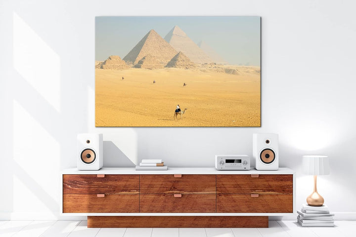 deyoli Pyramiden von Gizeh Format: 60x40 als Leinwandbild, Motiv fertig gerahmt auf Echtholzrahmen,