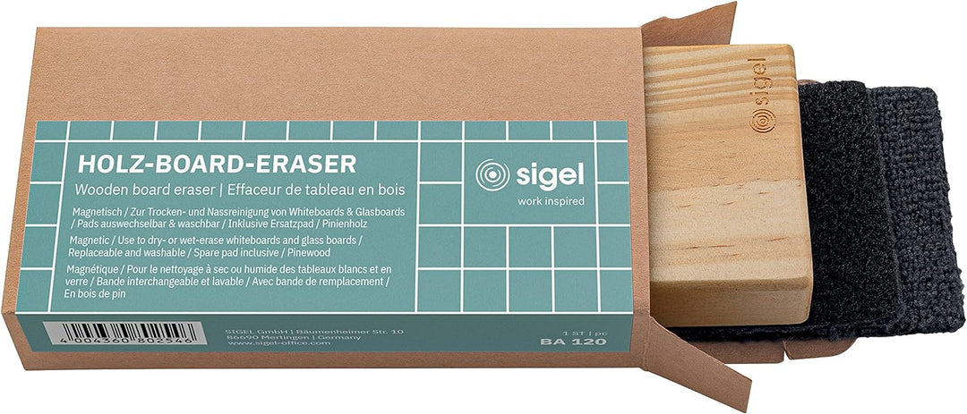 SIGEL BA311 Starterset - für Whiteboards und Glas-Magnetafeln - 4 Board-Marker, 4 Holz-Magnete, Eras