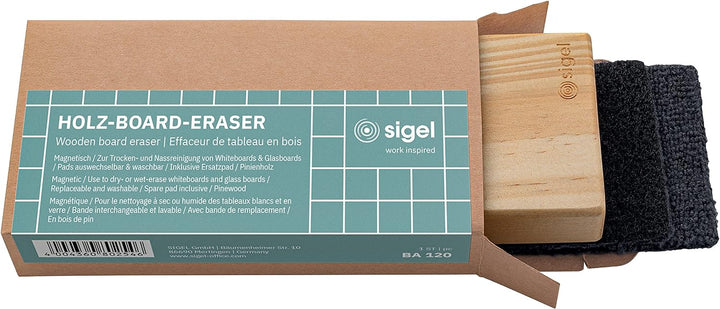 SIGEL BA311 Starterset - für Whiteboards und Glas-Magnetafeln - 4 Board-Marker, 4 Holz-Magnete, Eras