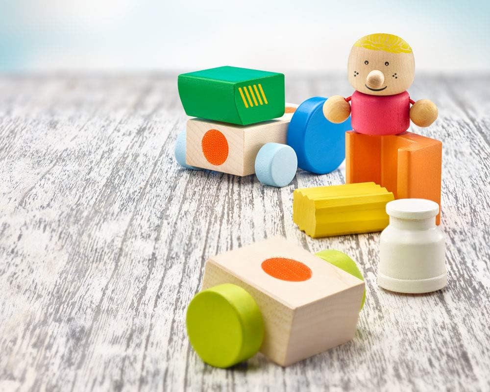 Selecta 62076 Klettini, Bauernhof, Klett-Stapelspielzeug, 7 Teile, bunt, Bauernhof