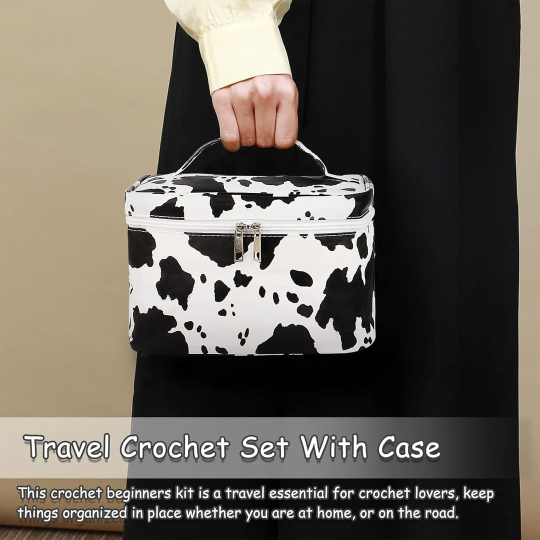 Coopay 63 Stück Häkelset für Anfänger, Häkelnadel Set mit Tasche, Wolle, Häkelzubehör, Ergonomische