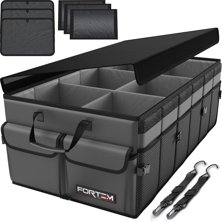 FORTEM Kofferraum Organizer, Kofferraumtasche, Zusammenklappbarer Auto Organizer Kofferraum mit Fäch