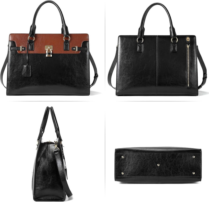 BOSTANTEN Damen Leder Aktentaschen 15.6 Zoll Laptop Handtasche Businesstasche Schultertasche Henkelt