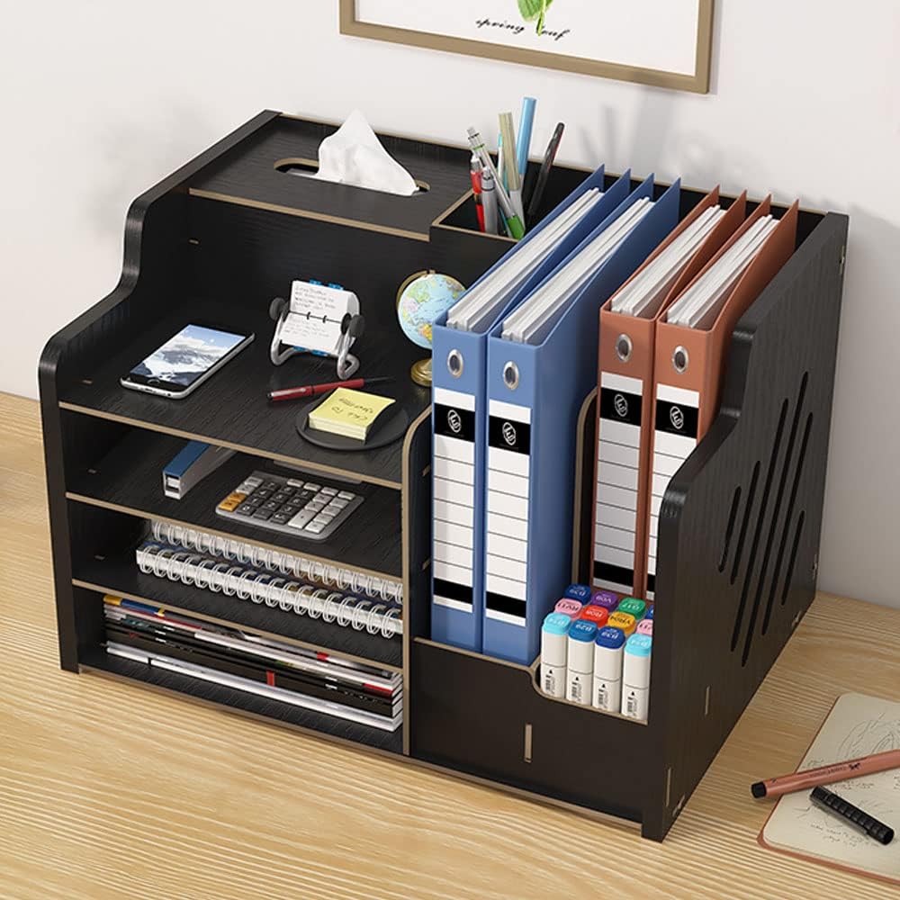 Aktualisierter Schreibtisch-Organizer aus Holz, grosse Kapazität, Schreibtisch-Organizer, ordentlich