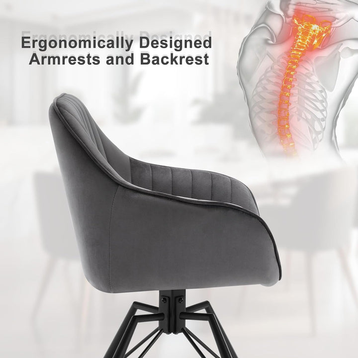 WOLTU Esszimmerstühle drehbar 2er Set, Samt Stuhl Esszimmer, Sessel Wohnzimmer, Drehstuhl, Küchenstu