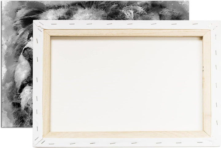 deyoli Löwen Porträt Format: 80x60 Effekt: Schwarz&Weiss als Leinwandbild, Motiv fertig gerahmt auf
