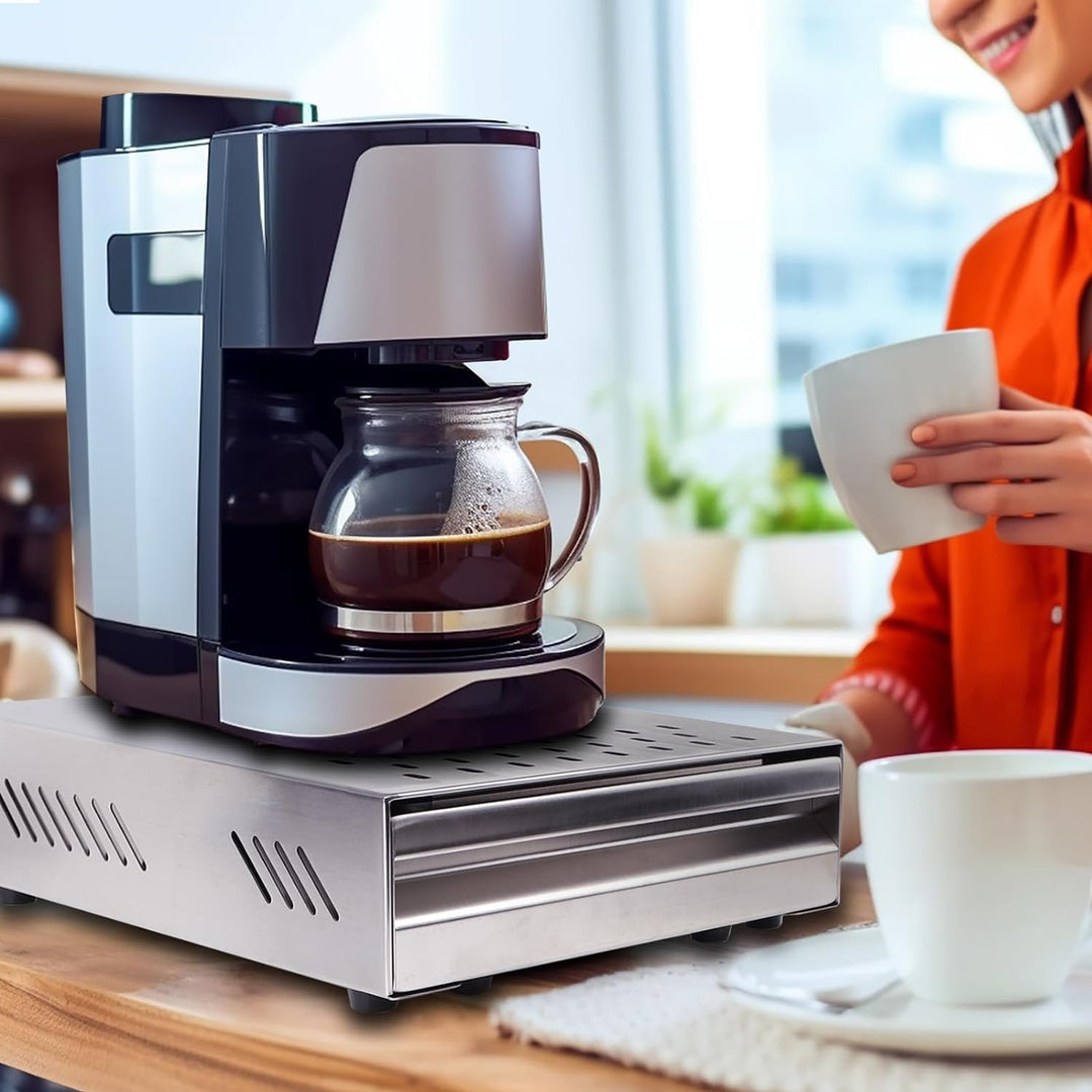 EFUTURETIME Sudschublade für Siebträgermaschine Kaffee Abklopfbehälter Edelstahl, Klopfbehälter mit
