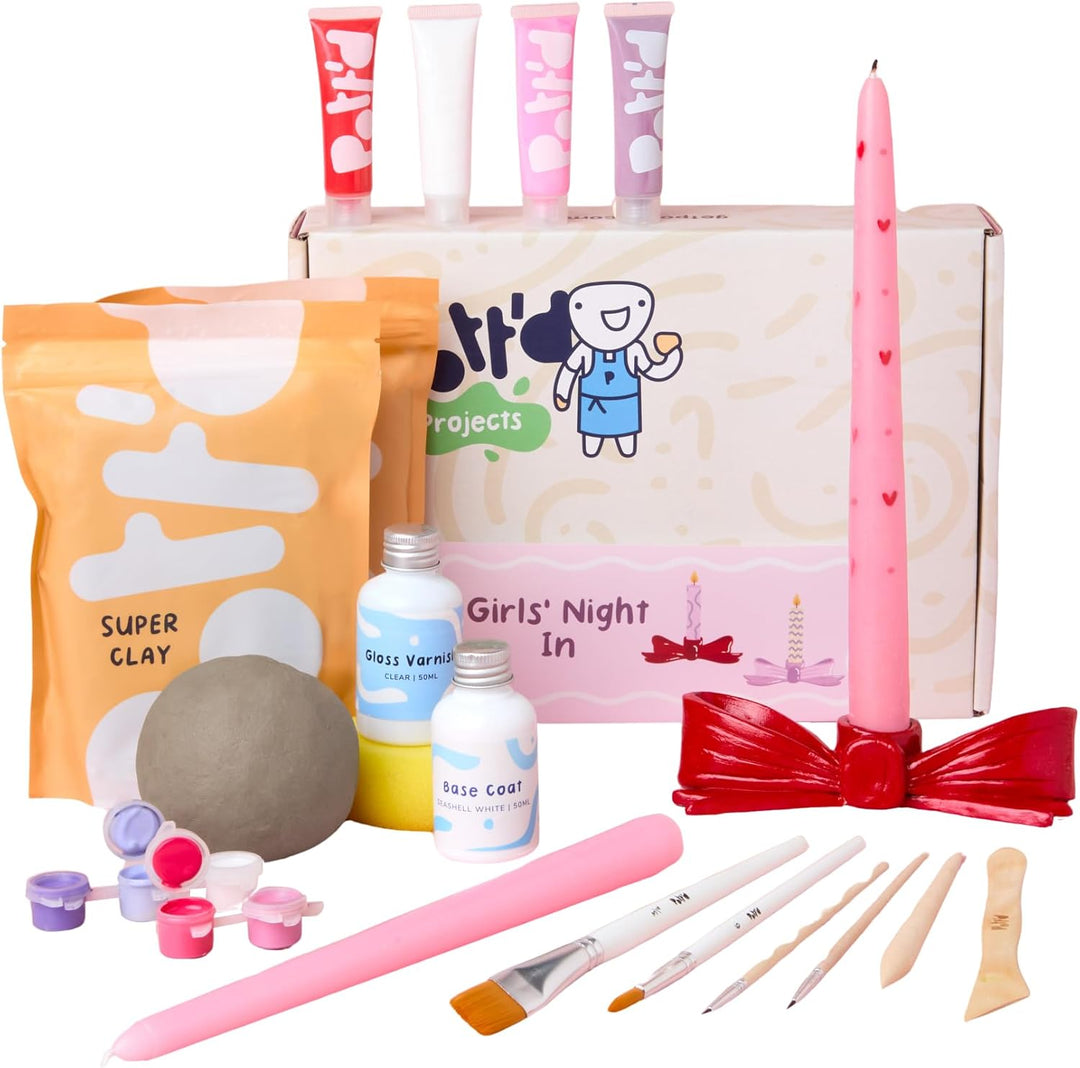 Pott'd Mini-Töpfer-Sets | Lufttrocknendes Töpferset für Erwachsene | Mit Farben, Töpferwerkzeugen un