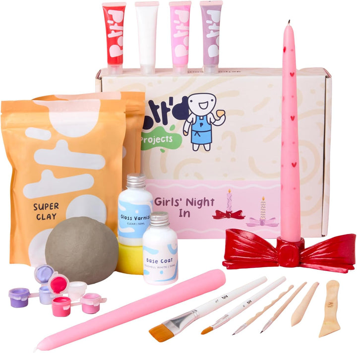 Pott'd Mini-Töpfer-Sets | Lufttrocknendes Töpferset für Erwachsene | Mit Farben, Töpferwerkzeugen un