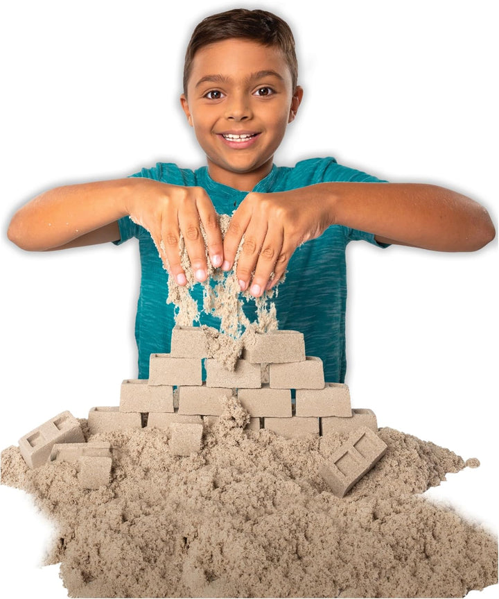 Kinetic Sand Baustellen Set - mit 454 g magischem Sand in Naturbraun, Bagger und Werkzeugen für krea