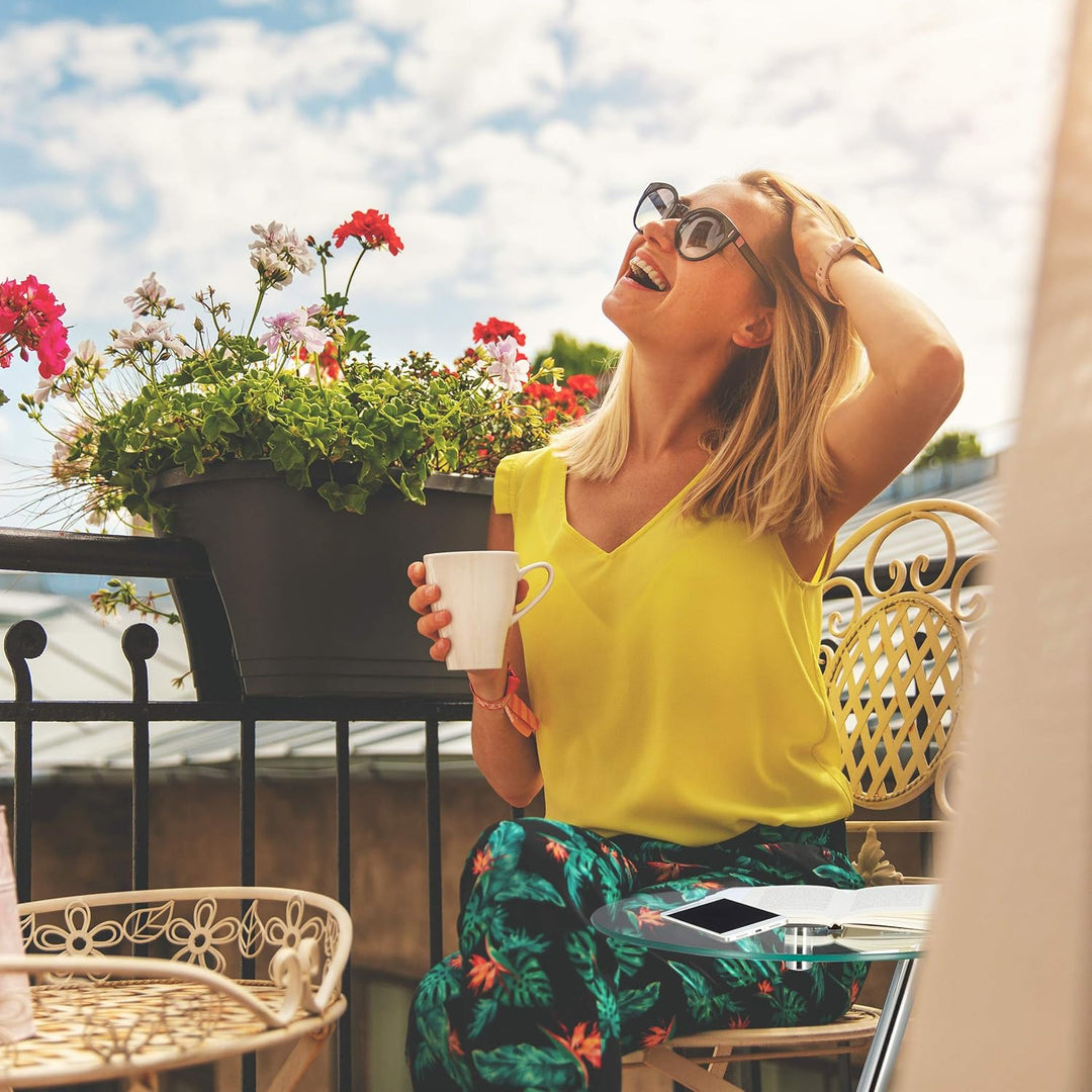 Relaxdays Glas u. Chrom, runder Beistelltisch f. Kaffee Tee, Ablage f. Garten HxBxT: 52 x 45 x 45 cm