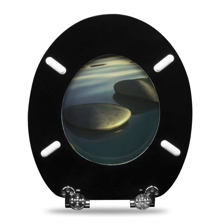 WOLTU #2 Premium WC-Sitz Toilettensitz mit Absenkautomatik, MDF Holzkern, Softclose Scharnier, Antib