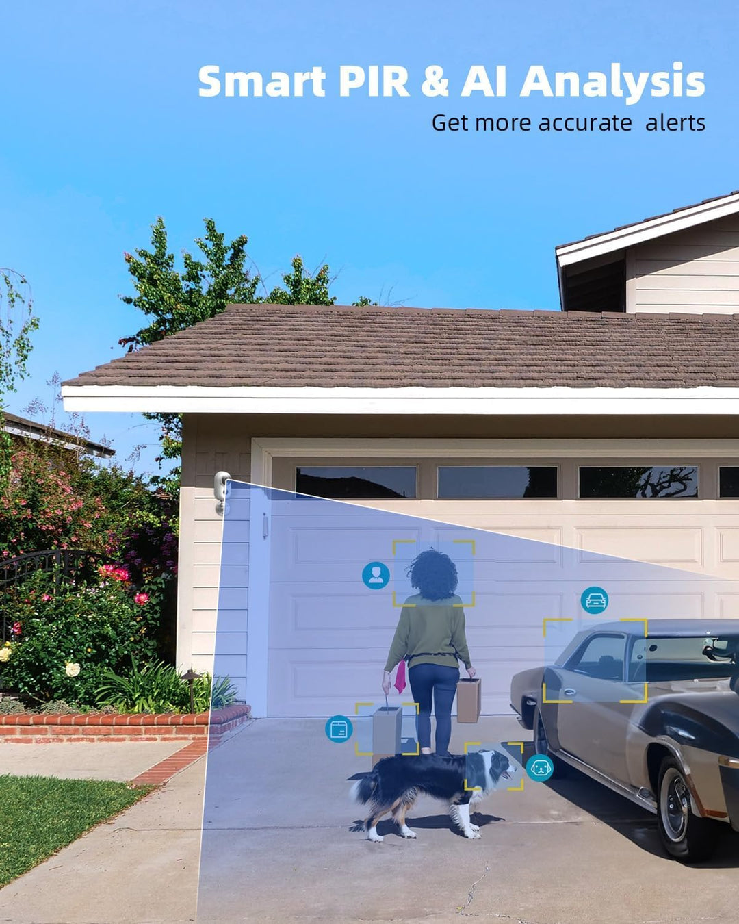 ZUMIMALL 2K Überwachungskamera Aussen Akku, 2 Pack Kamera Überwachung Aussen mit Magnethalterung, 3M