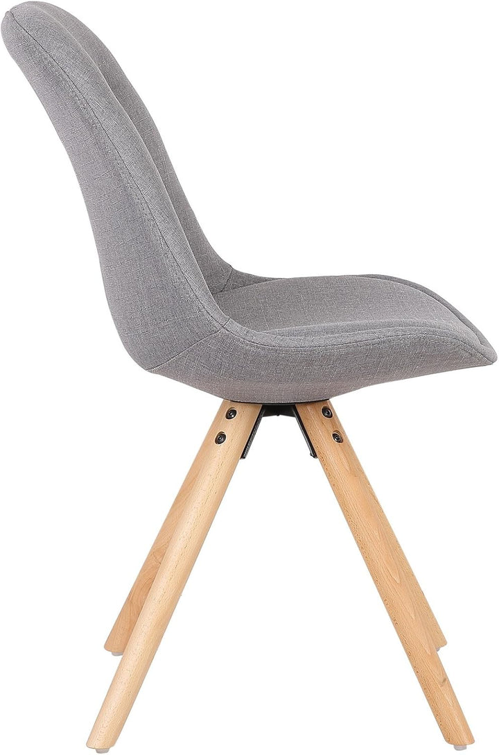 WOLTU® BH54gr-4 4 x Esszimmerstühle 4er Set Esszimmerstuhl, Sitzfläche aus Leinen, Design Stuhl, Küc