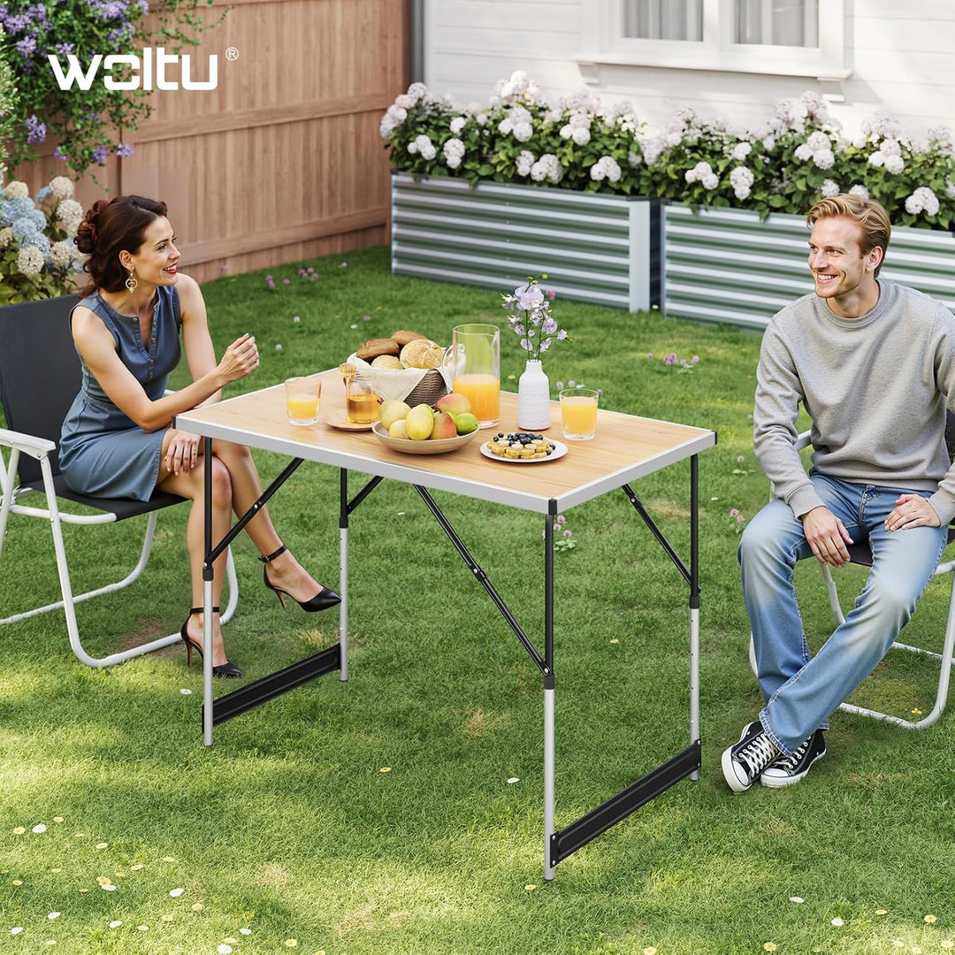 WOLTU® Campingtisch Klapptisch Gartentisch Arbeitstisch Balkontisch höhenverstellbar Aluminium Stahl