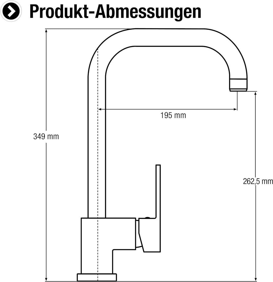 Cornat Spültisch-Einhebelarmatur "Splendid" - Hochwertiger Messingkörper - verchromt - Hoher & schwe