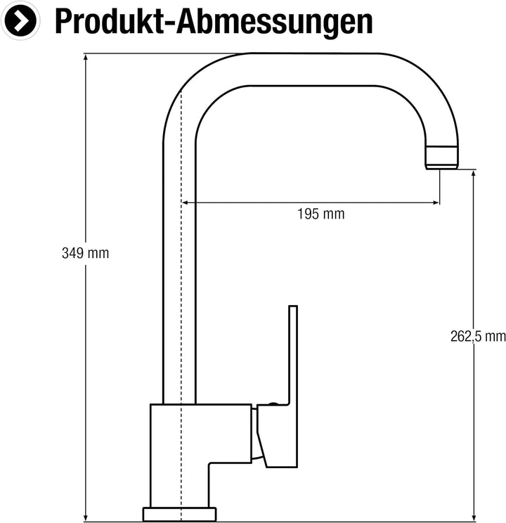 Cornat Spültisch-Einhebelarmatur "Splendid" - Hochwertiger Messingkörper - verchromt - Hoher & schwe