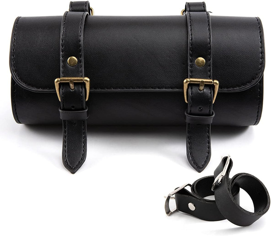 evomosa Motorrad Satteltasche Mini Motorradgabel Lenker Pu Leder Werkzeug Aufbewahrungstasche (A), A