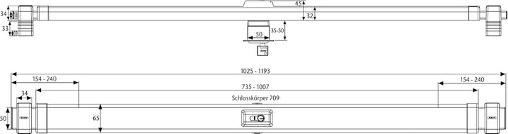 ABUS Panzerriegel PR2700 für Haus- und Wohnungstüren, braun, 49093 Braun mit Zylinder Single, Braun