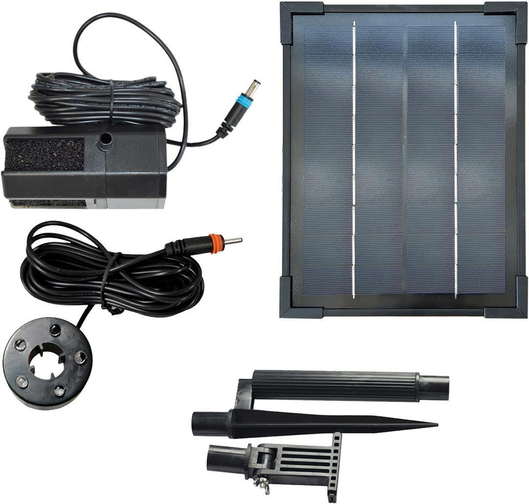 Solar Gartenbrunnen, Solarbrunnen, Zierbrunnen, Wasserfall für Garten Terrasse Balkon Wasserbrunnen