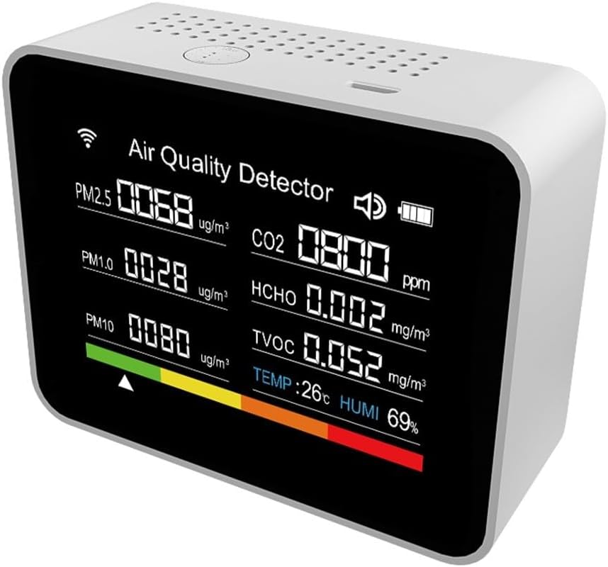13 In 1 Luftqualität Monitor CO2 Meter Temperatur & Luftfeuchtigkeit Tester TVOC PM2.5 weiss, weiss