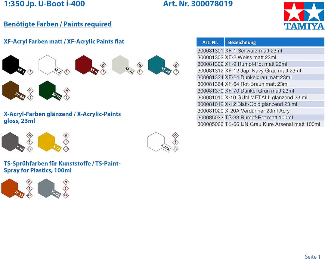 TAMIYA 300078019 300078019-1:350 WWII Japanische U-Boot i-400,originalgetreue Nachbildung, Plastik B