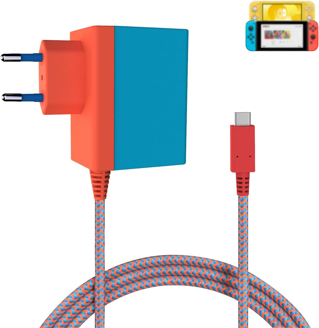 Netzteil für Switch,Ladegerät für Nintendo Switch,Unterstützt TV-Modus/Handheld-Modus,15V/2.6A Schne