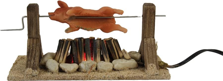 Dekoprojekt Krippenzubehör Spanferkel am Lagerfeuer, LED