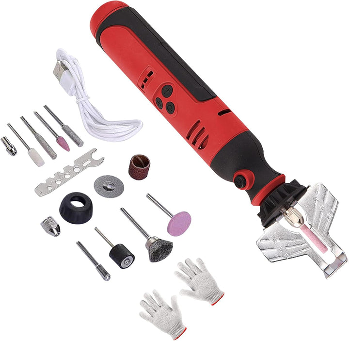 Elektrisches Kettensägen-Schärfer-Set,Kit Rot Kettensäge-Schärfen-Werkzeug-Set,Handgeführte Mini-Ele