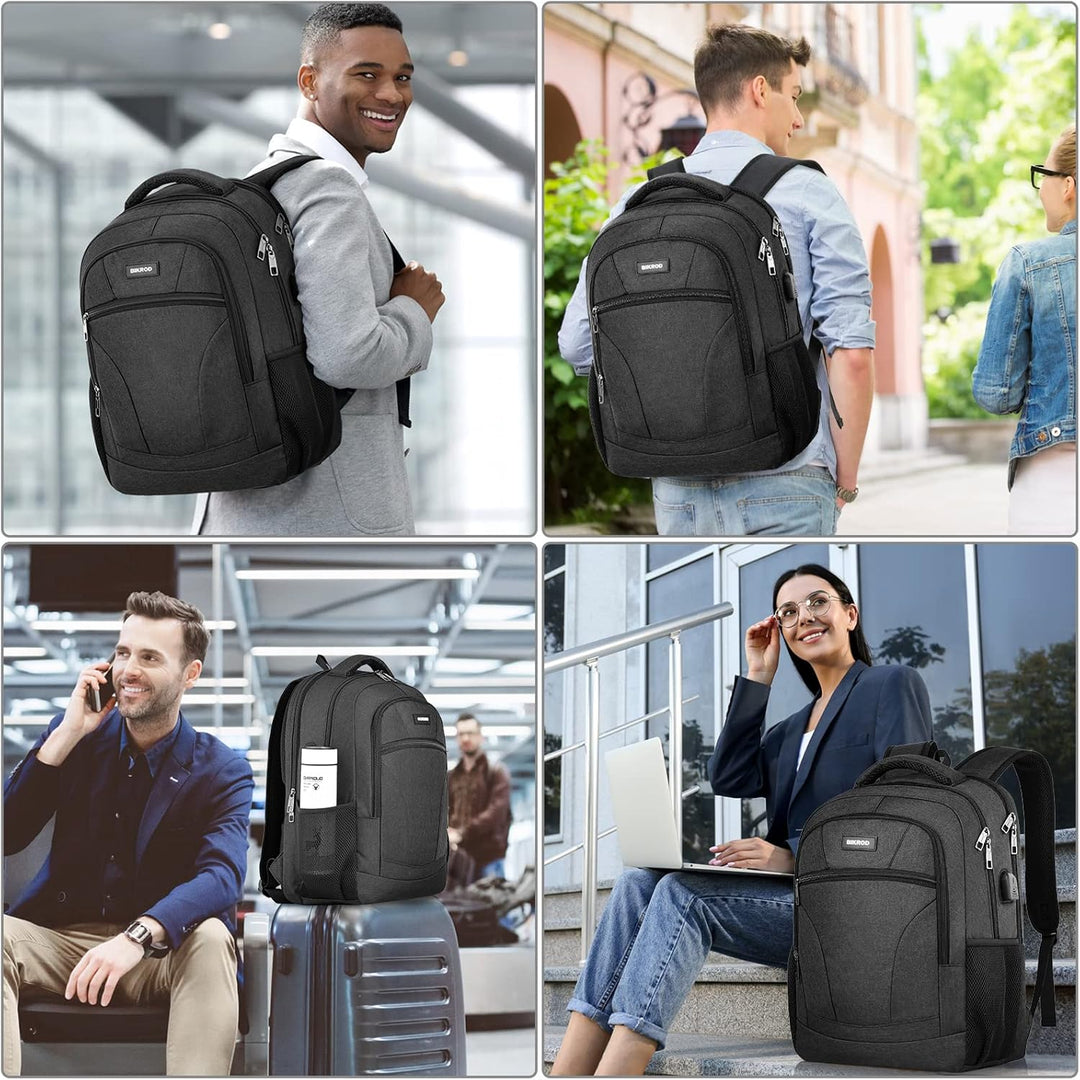 BIKROD Rucksack Herren, Schulrucksack Jungen Teenager, 15.6 Zoll Laptop Arbeit Daypack mit USB-Ladea