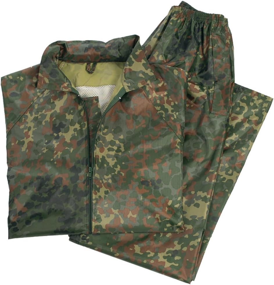 Mil-Tec Regenanzug Herren (2-teilig) • Wasserabweisender Regenanzug • Leichte Regenjacke mit Kapuze