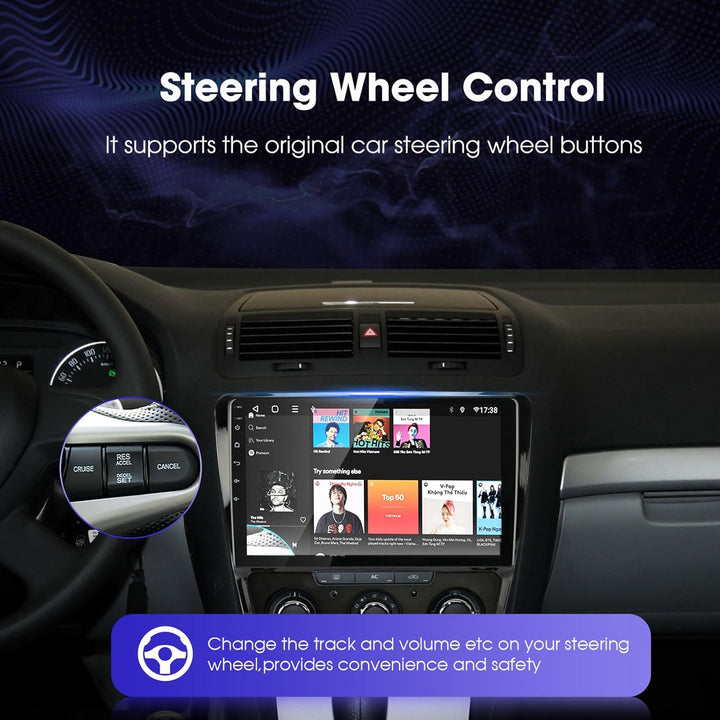 LEXXSON Android 10.1 Autoradio für Skoda Octavia 2009-2013 | 10 Zoll Touchscreen AM FM Radio GPS Nav