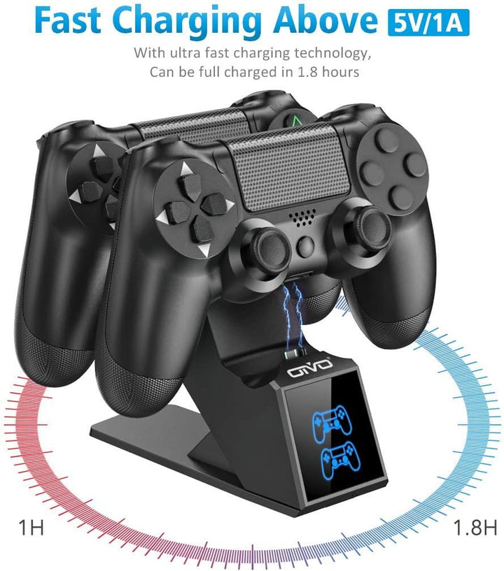 OIVO PS4 Controller Ladestation, Controller Ladestation Charger mit 1,8-Stunden-Ladechip, PS4 Ladege