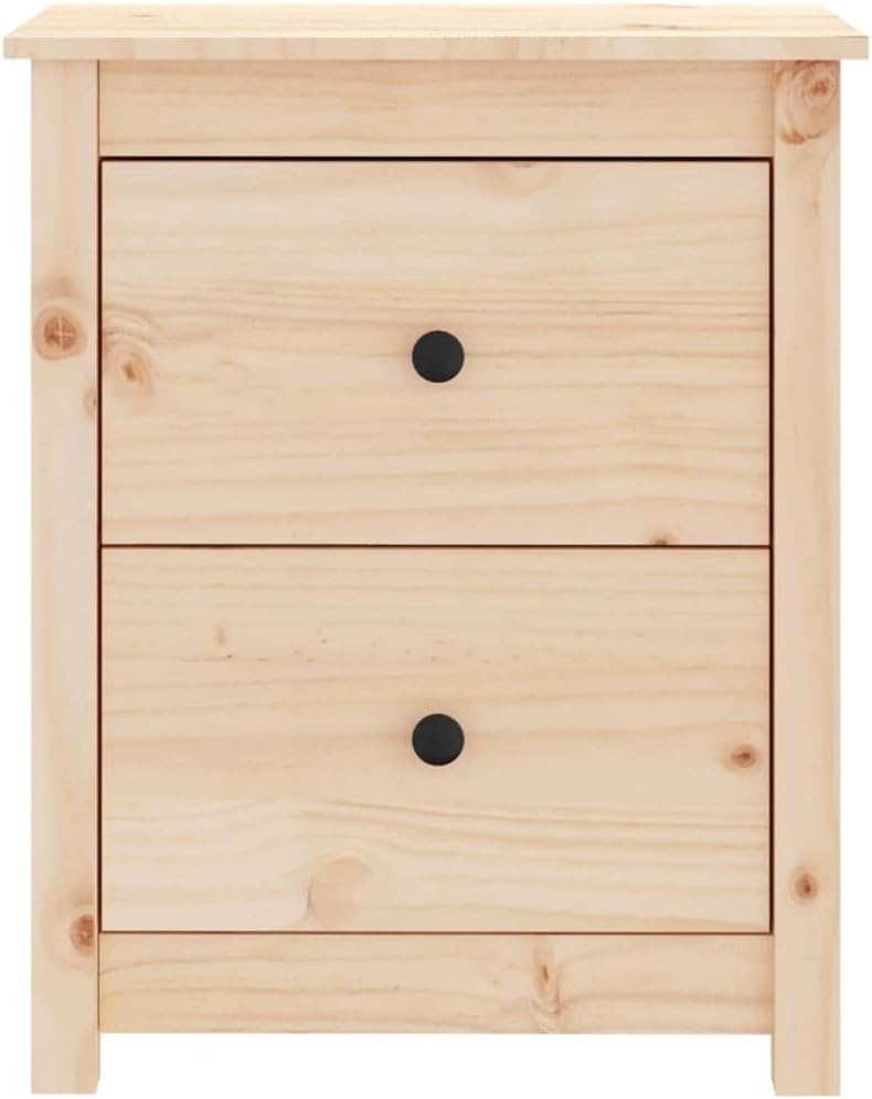 Bedside Table Nachtkonsole Beistelltisch mit Stauraum Night Stand Nachttisch 50x35x61,5 cm Massivhol