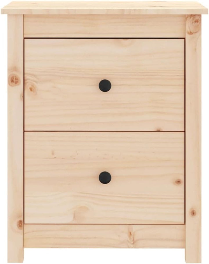 Bedside Table Nachtkonsole Beistelltisch mit Stauraum Night Stand Nachttisch 50x35x61,5 cm Massivhol