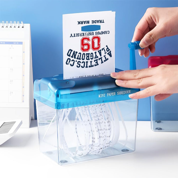 Manueller Aktenvernichter, A6 Handkurbel Tragbares Mini Papierschneidewerkzeug Aktenvernichter Aufsa