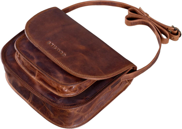 STILORD 'Willow' Damen Umhängetasche Leder Handtasche Frauen Damen Abendtasche Freizeittasche Ledert