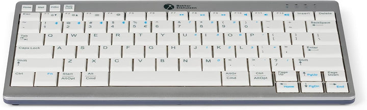 BakkerElkhuizen UltraBoard 950 Wireless, Kompakttastatur, US-Layout QWERTY, Hellgrau/Weiss