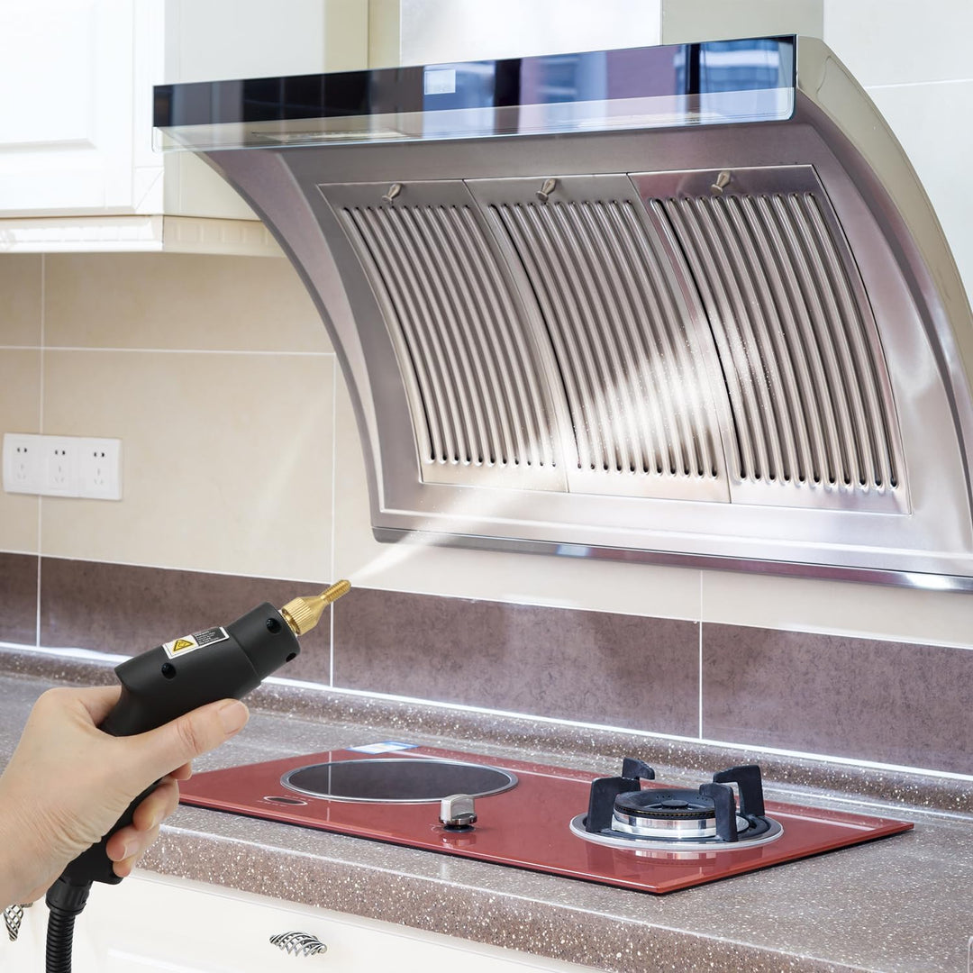 QWORK® Dampfreiniger 2500w tragbarer dampfreiniger handgerät mit bürstenköpfen für küche, bad, garag